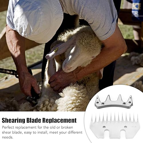 Miniatura 6 de Walfront Cuchilla de repuesto para cortadora de ovejas, hoja recta de 13 dientes y hoja oscilante, cuchillas de acero inoxidable para cabras