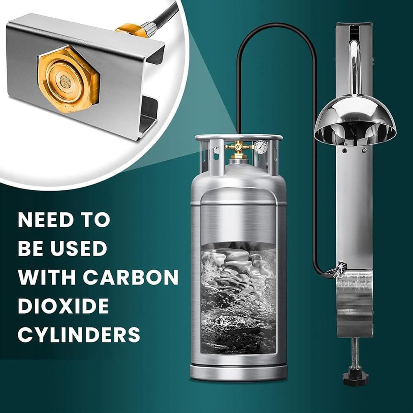 Macchina Refrigeratrice per Bicchieri Whisky CO₂,Brinatore Istantaneo per Bicchieri Birra E Cocktail,Montaggio su Bancone,Acciaio Inox,per Congelare Istantaneamente I Bicchieri,Bar