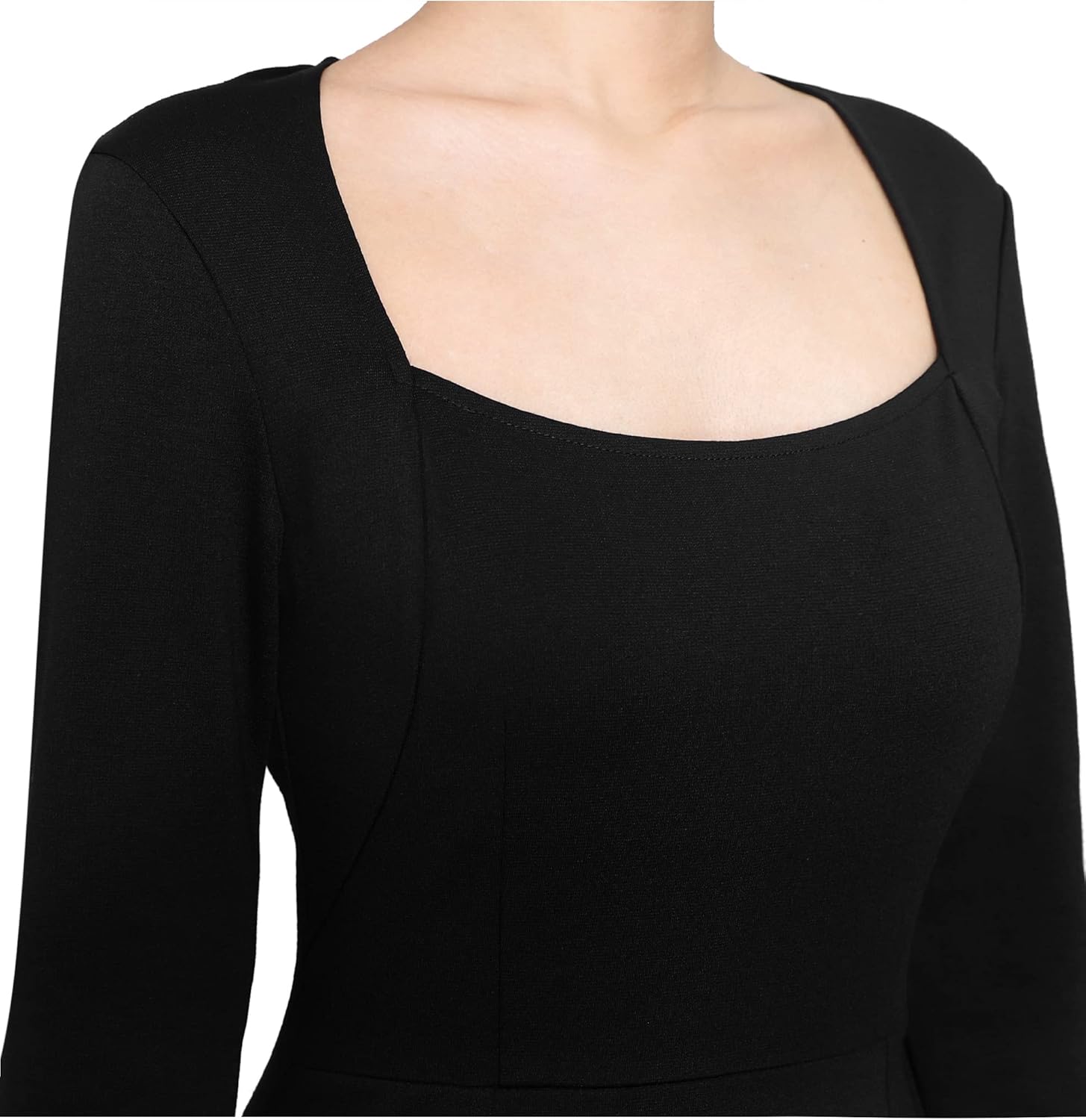 VFSHOW Womens Vintage Square Neck Work Office Business Dress Elegant Casual Cocktail Party Church Bodycon Pencil Sheath Dress - Image 3