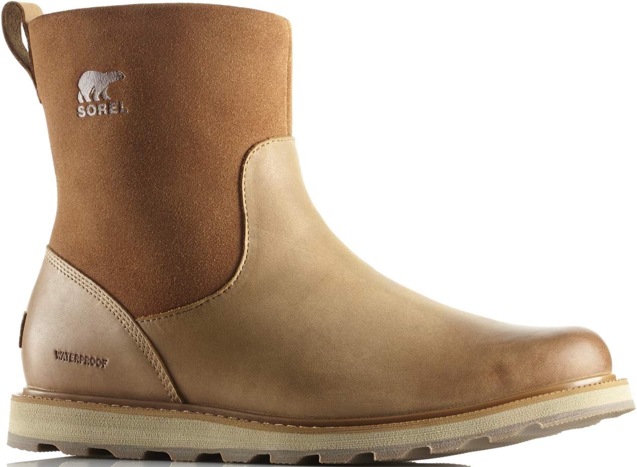 Mens Sorel Madson Snow Zip Winter Hiking Leather Ankle Waterproof Boots