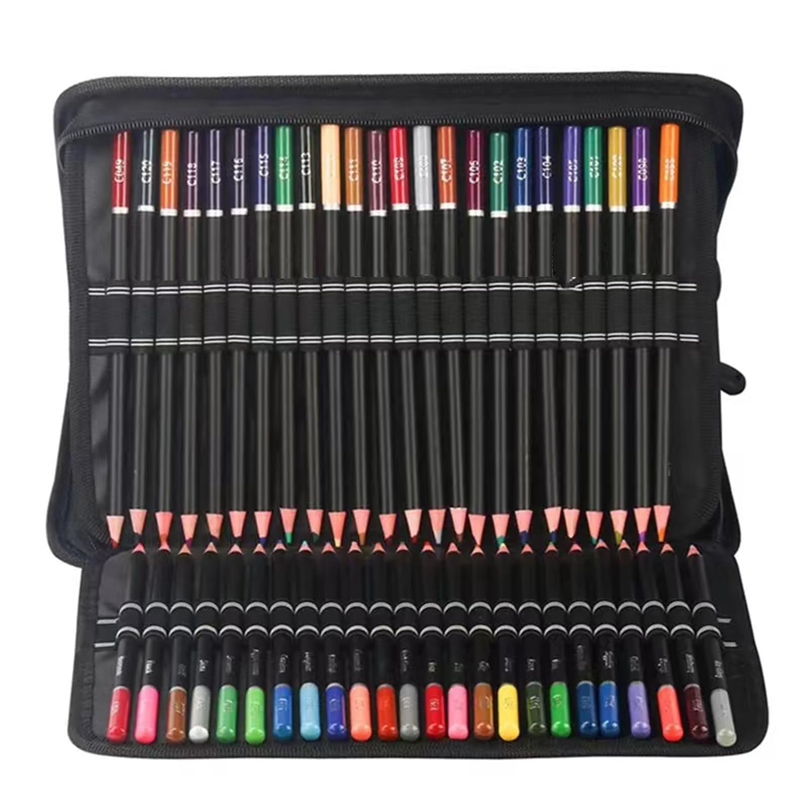 Ejoyous 83-teiliges Zeichenstift-Set mit Buntstiften und Kohlestiften, Tragbares Skizzenbuch mit Reißverschlussetui für Anfänger, Studenten und Künstler (Aus Holz)