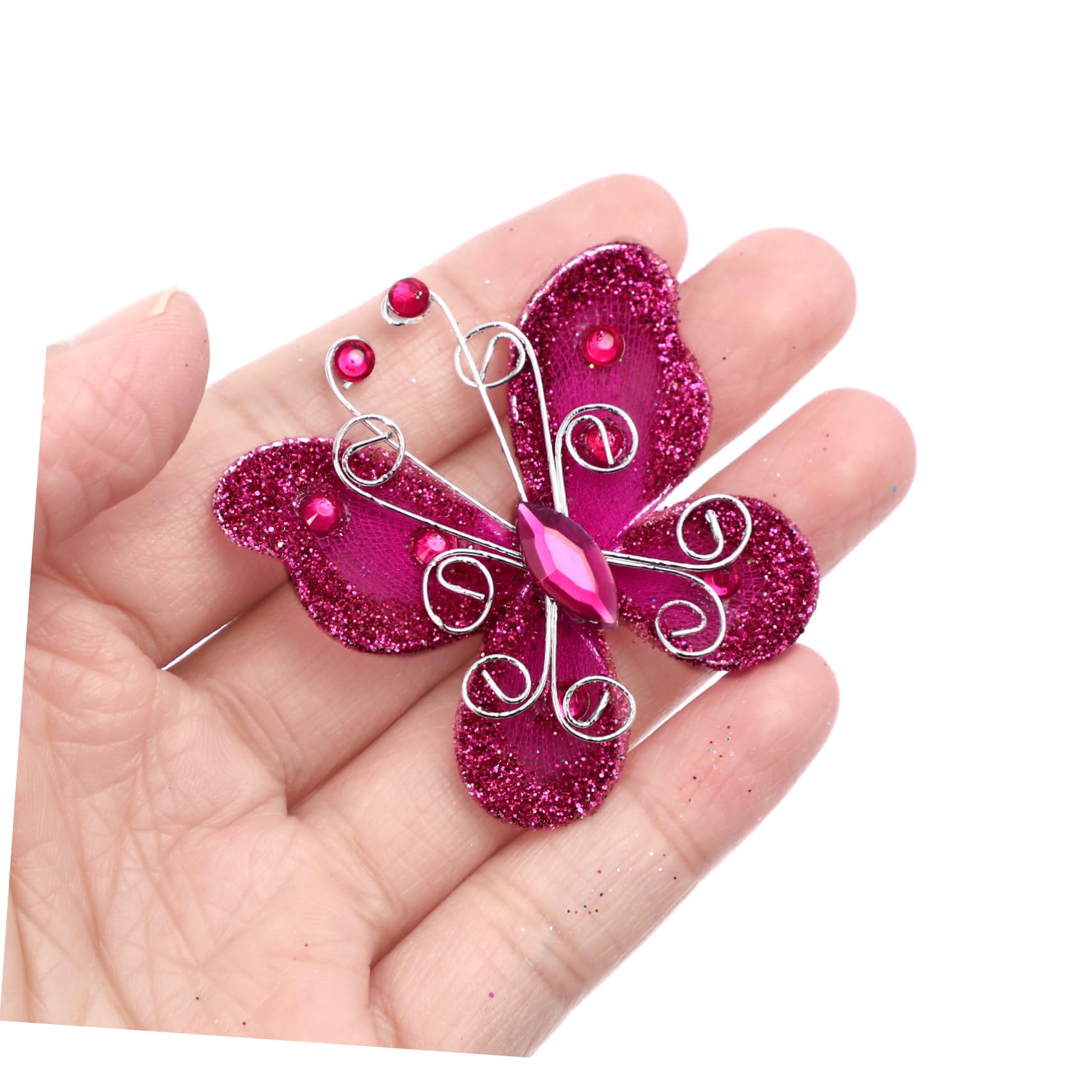 OSALADI 5 Sätze Teiliges Schmetterlings Dekorationen Mit Glitzersteinen Organza Schmetterlinge Für DIY Hochzeitsfeiern Partys Und Wohnraumgestaltung Bastel Accessoires Für 36 Stück * 5