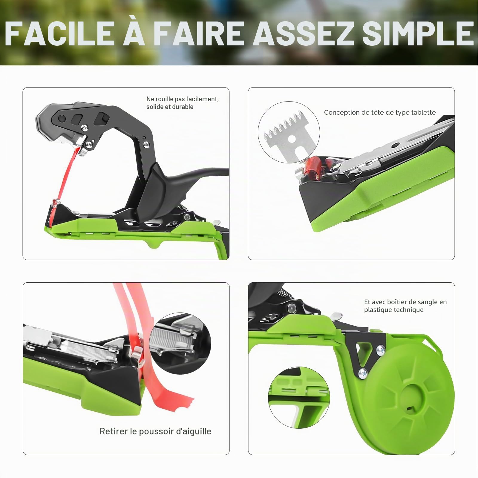 SWANSOFT Machine à Nouer Les Plantes, 420g Machine à Attacher (Verte)
