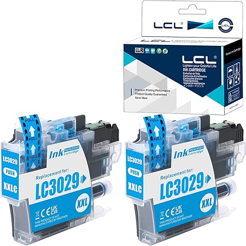 LCL Cartucho de tinta de repuesto compatible para Brother LC3029 XXL LC3029C de alto rendimiento MFC-J5830DW J5830DWXL J5930DW J6535DW J6535DWXL