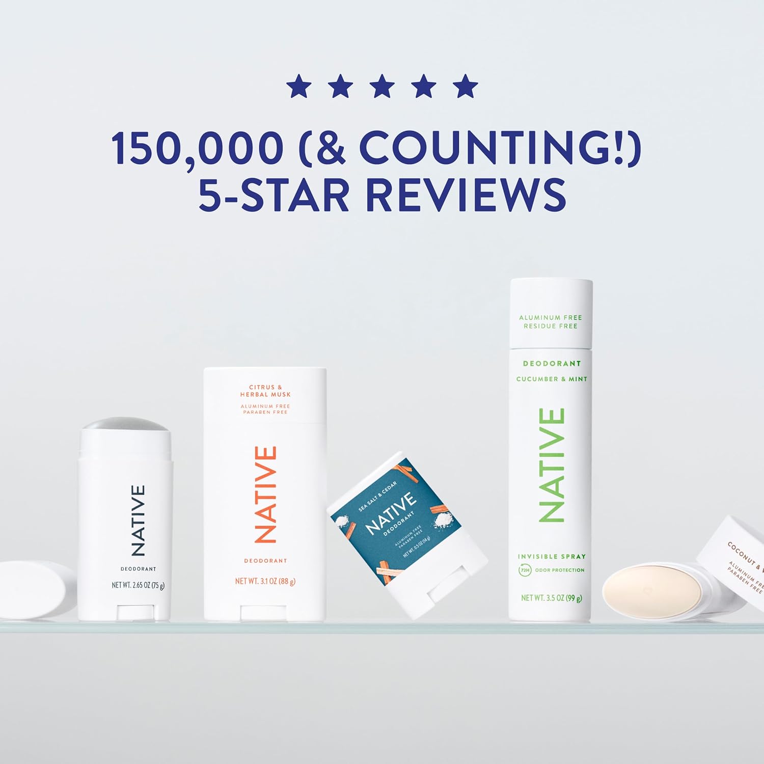 Native Deodorant,Unscented, Aluminum Free, Paraben Free, 2.65 OZ (75 g), Coconut Oil and Shea Butter - Image 8