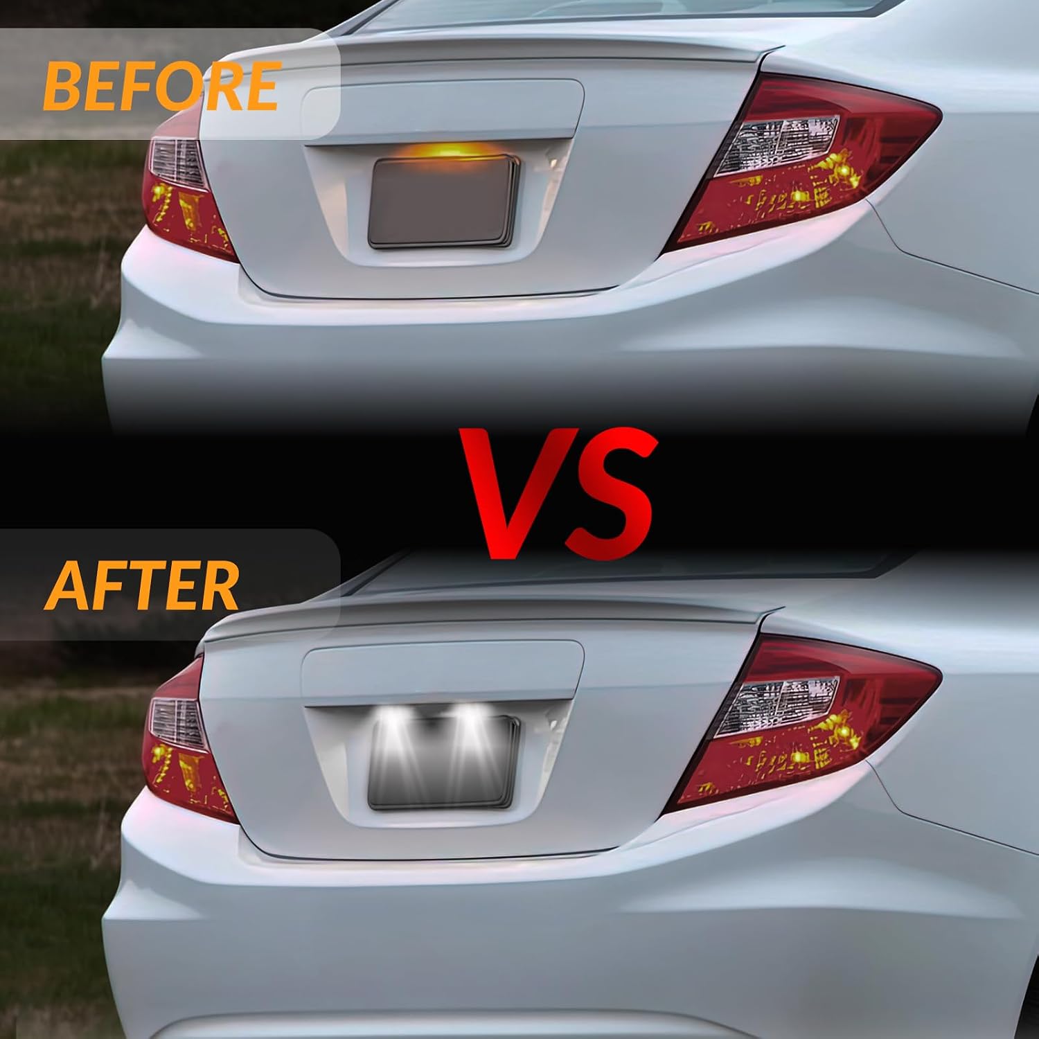 LED License Plate Lights Compatible with Honda MDX TSX TL ILX RDX RL Accord Odyssey Civic Sedan Pilot Rear Tag Lamps 6000K White, 2PCS