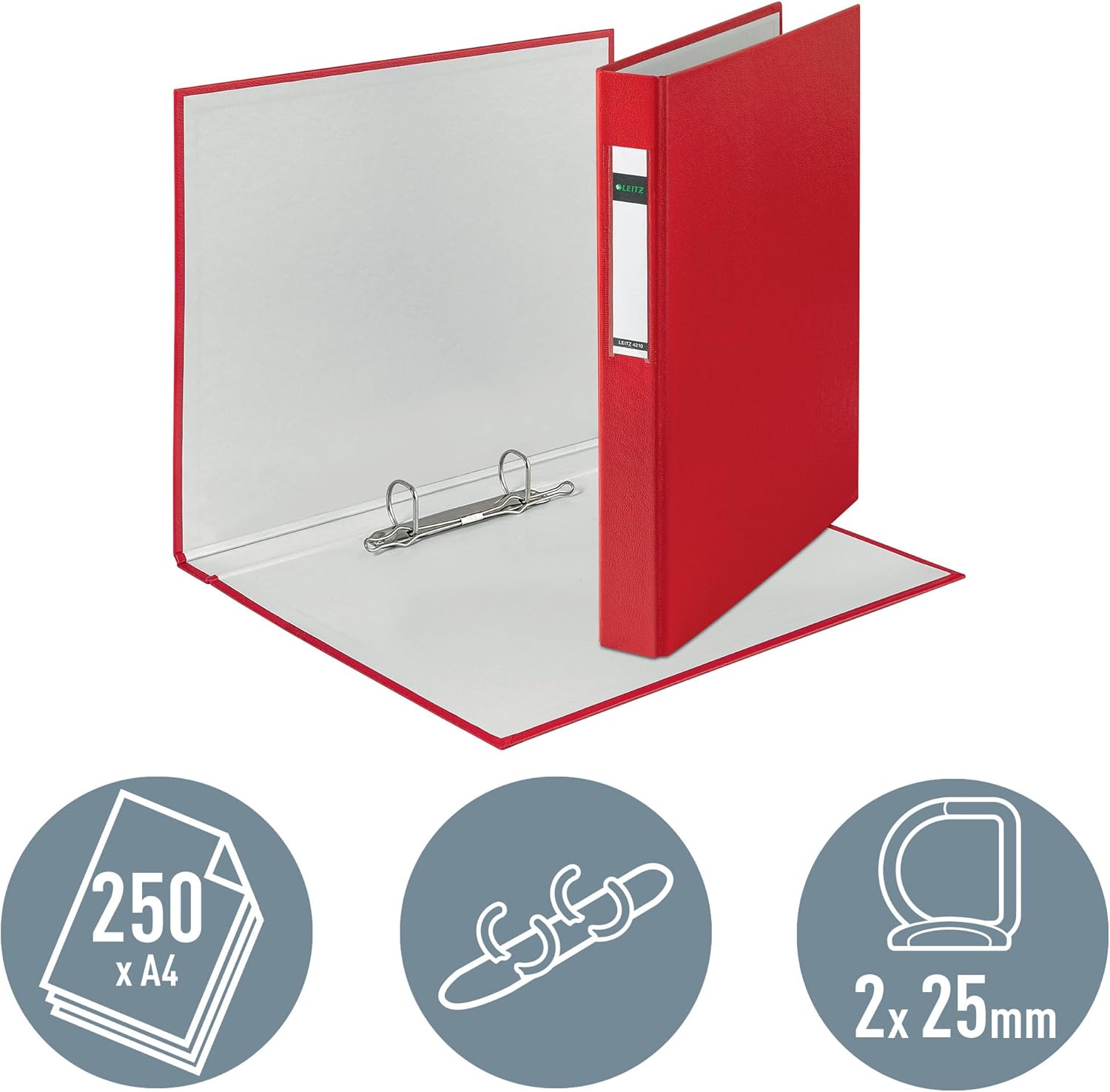 Leitz A4 Ring Binder 25mm Red