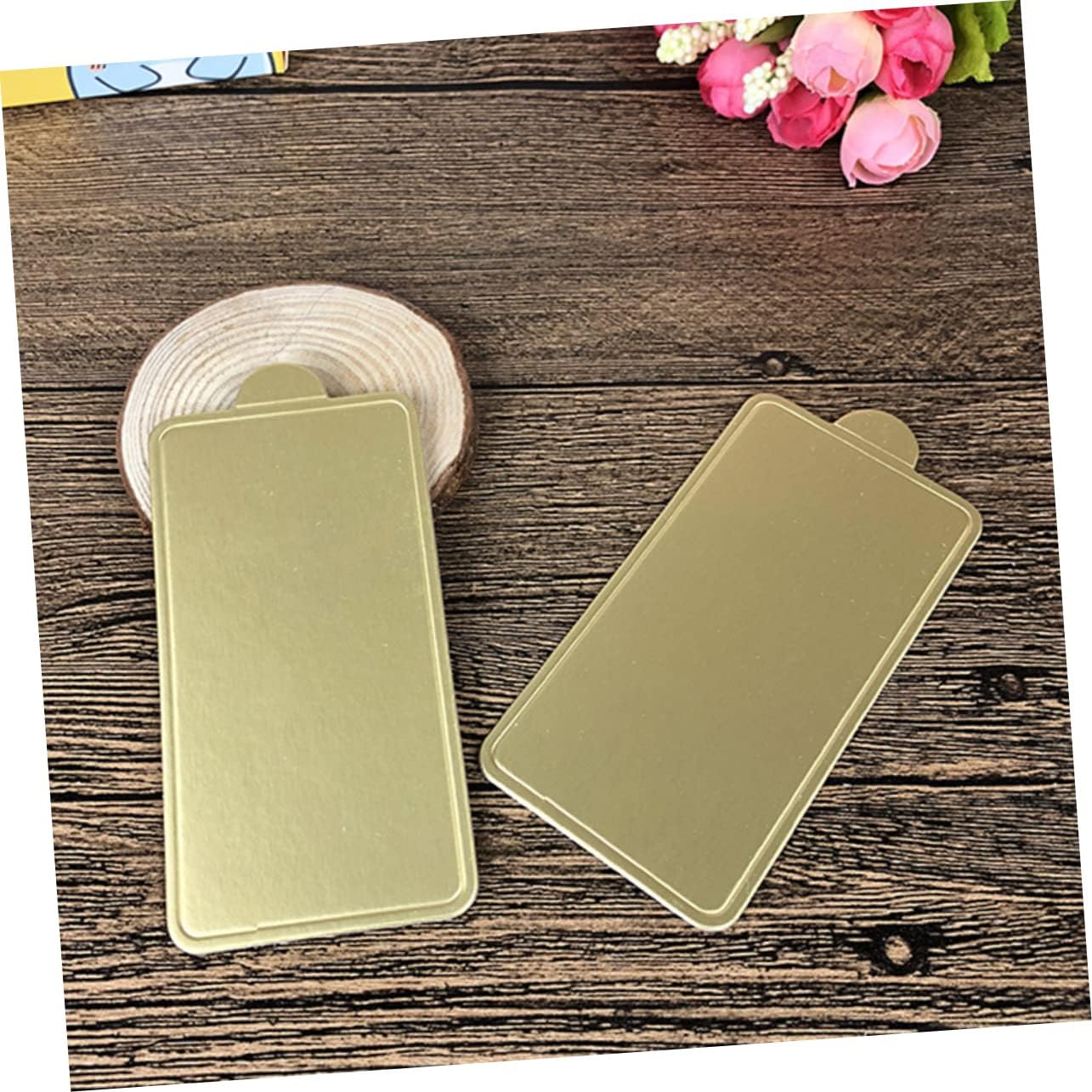Golden Paper Mousse Tray 100Pcs Large Cake Serving Base