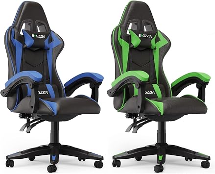 Bigzzia Ergonomic Gaming Chair with Lumbar Support and Reclining Design