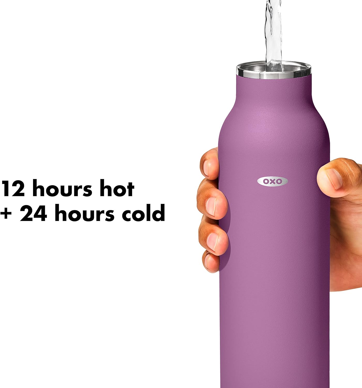 OXO Strive 24oz Insulated Water Bottle with Standard Lid - Amethyst