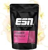 ESN Designer Whey Protein Pulver, Vanilla, 1 kg, bis zu 23 g Protein pro Portion, ideal zum Muskelaufbau und -erhalt - made in Germany Vanille
