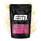 ESN Designer Whey Protein Pulver, Vanilla, 1 kg, bis zu 23 g Protein pro Portion, ideal zum Muskelaufbau und -erhalt - made in Germany Vanille