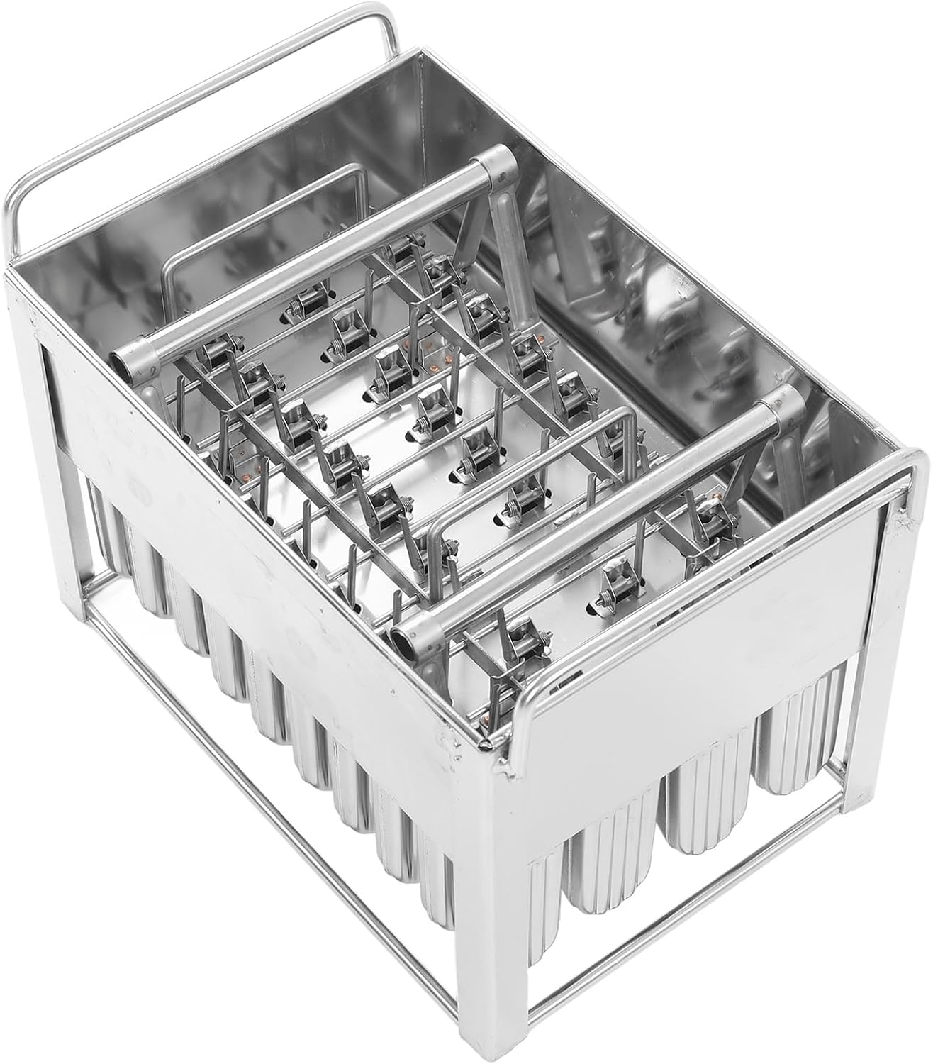 40PCS Stainless Steel Ice Cream Mould - DIY Reusable Metal Ice Pop Maker for Home Kitchen, Rustproof Ice Lolly Mold for Pudding, Jelly & Frozen Snacks