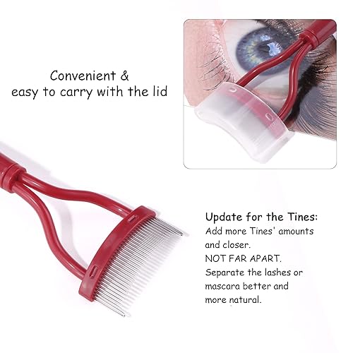 Vista 10 de Peine de pestañas MSQ Separador de pestañas Aplicador de pestañas Definidor de pestañas con cubierta de peine Arco diseñado Cepillos cosméticos