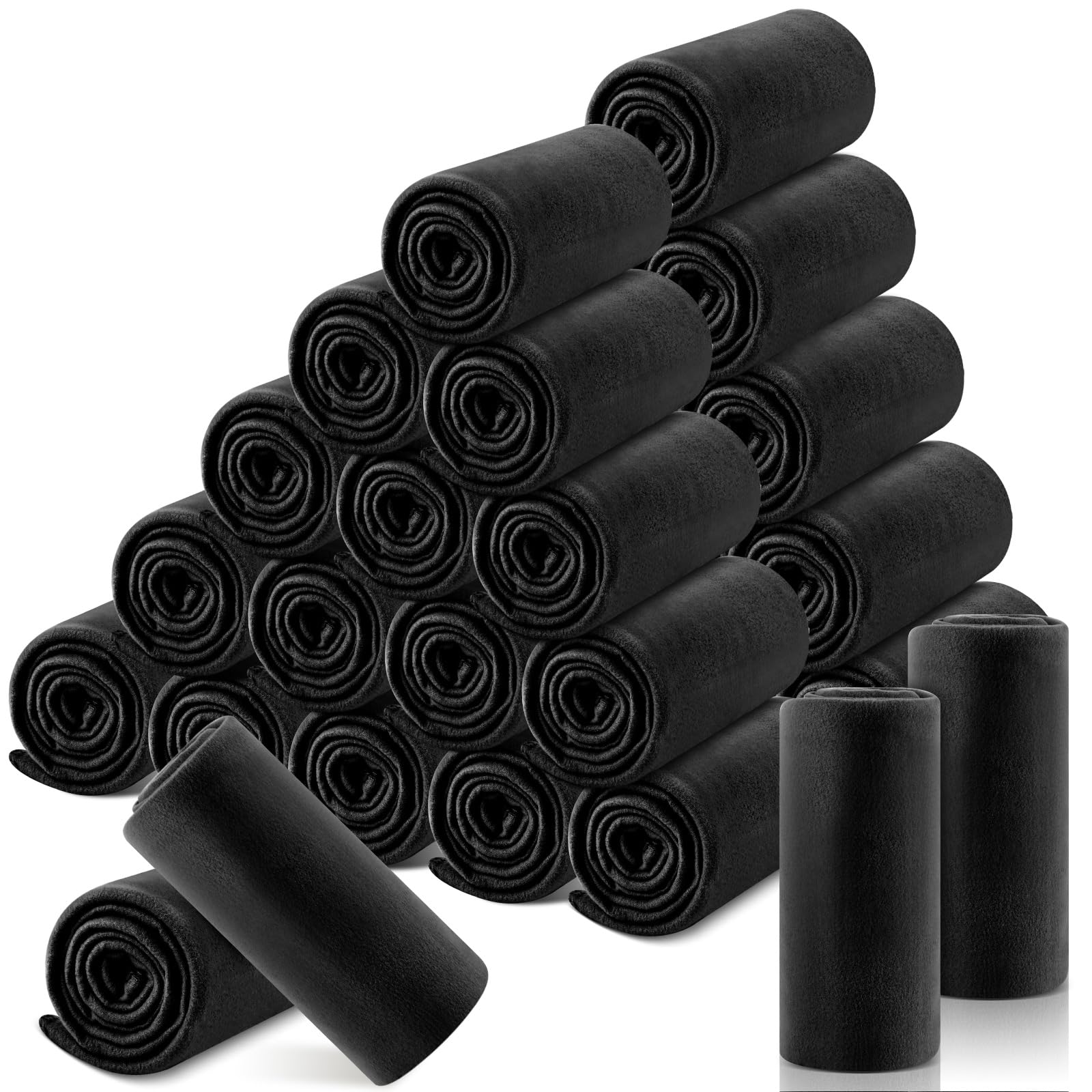 Newwiee 24 Pcs Fleece Throw Blankets Bulk 50'' x 60'' Oeko-tex Standard 100 Certified Spring Outdoor Wedding Guest Blankets Lightweight for Sleepover