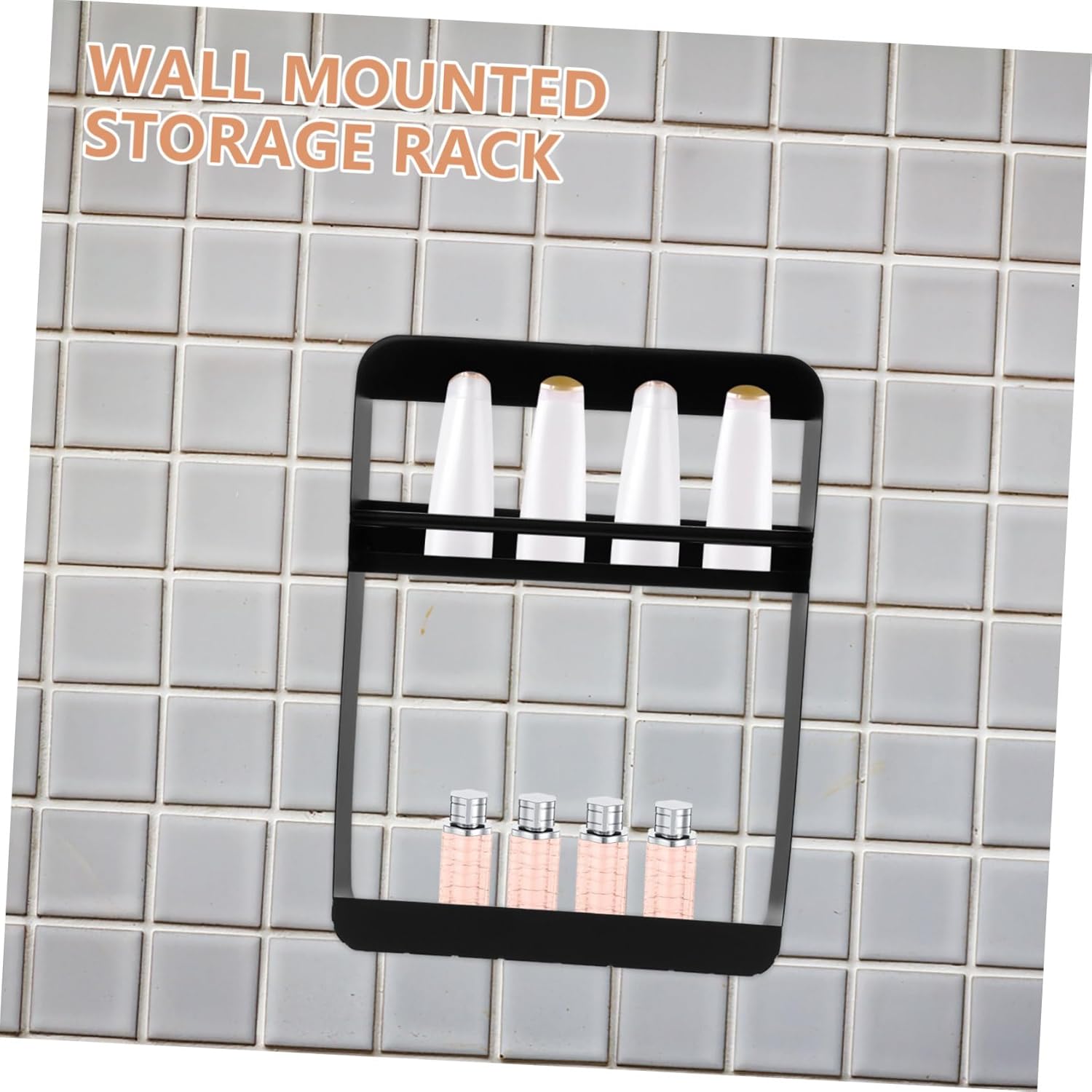 Wall-Mounted Bathroom Shelf for Toiletries and Cosmetics Easy to Install Multi-Functional Storage Rack Space-Saving Organizer for Bathroom Kitchen Bedroom Two