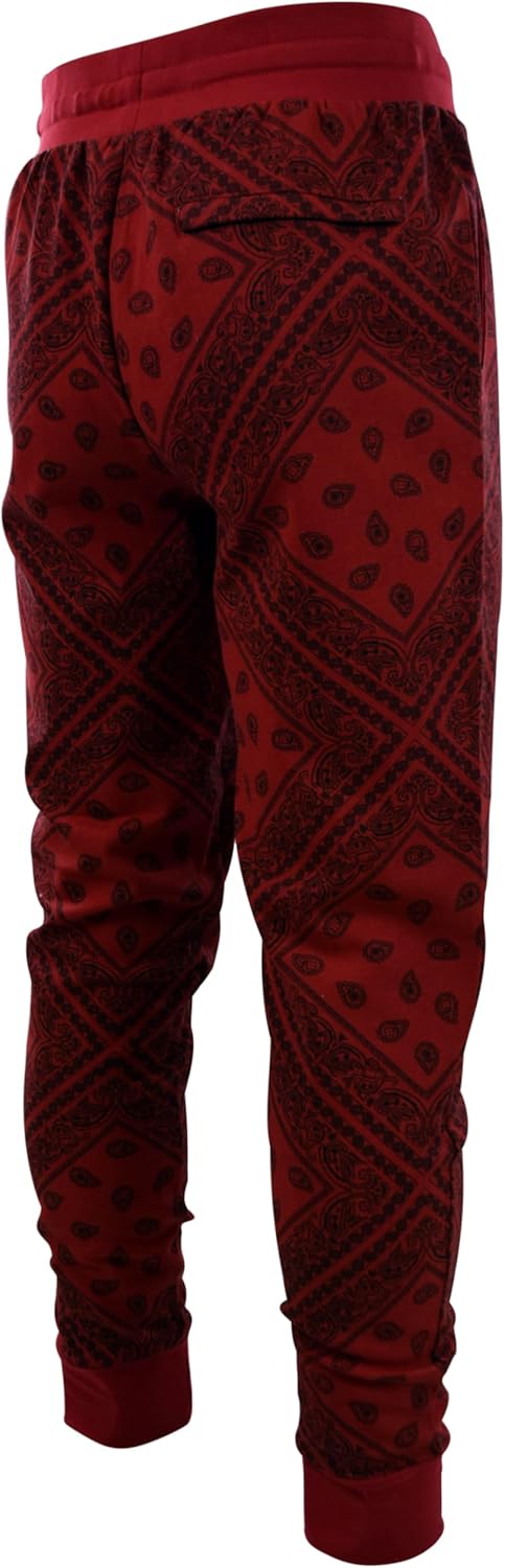 ChoiceApparel Mens Paisley Bandana Print Jogger Sweatpants with Zippered Back Pocket - Image 6