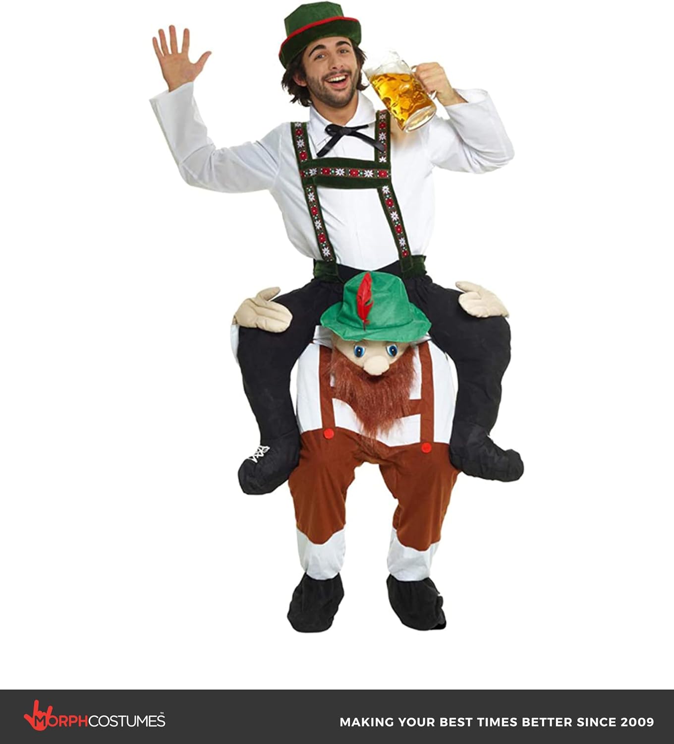 Morph Oktoberfest Costume for Men, German Beer Costume Men, Oktoberfest Piggyback Costume, Beer Halloween Costumes for Men