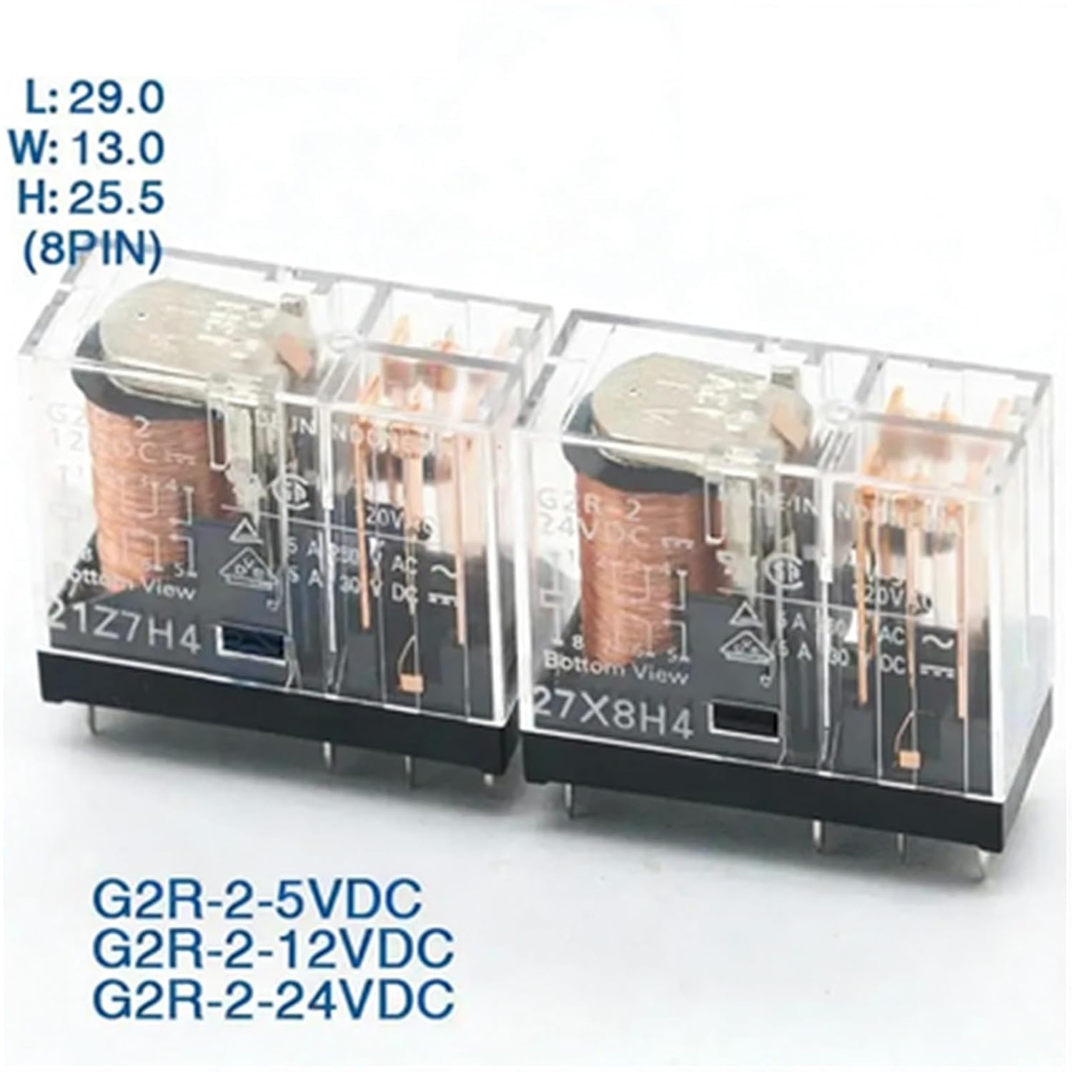 G2R-2 G2R-2-5VDC G2R-2-12VDC G2R-2-24VDC Power Relay 5V 12V 24V DC DPDT 2C 5A 250VAC 30VDC 8PIN G2R-2-12VDC G2R-2-24VDC G2R-2-220VAC 1Pcs(G2R-1-220VAC)