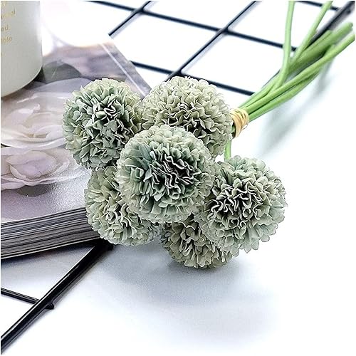 Miniatura 8 de HEXEH Artificial Flowers 6PcsBundle Mini Chrysanthemum Flower Ball Silk Artificial Flowers for Wedding Decoration Bridal Flores Decoration Bouquets