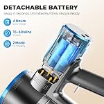 Aspirateur sans fil avec auto-remorque, 8-in-1 Aspirateurs pour la maison, Aspirateur léger puissant avec LED Écran, Aspirateur rechargeable pour tapis, Cheveux d'animaux, Planchers de bois franc (Grayblue)