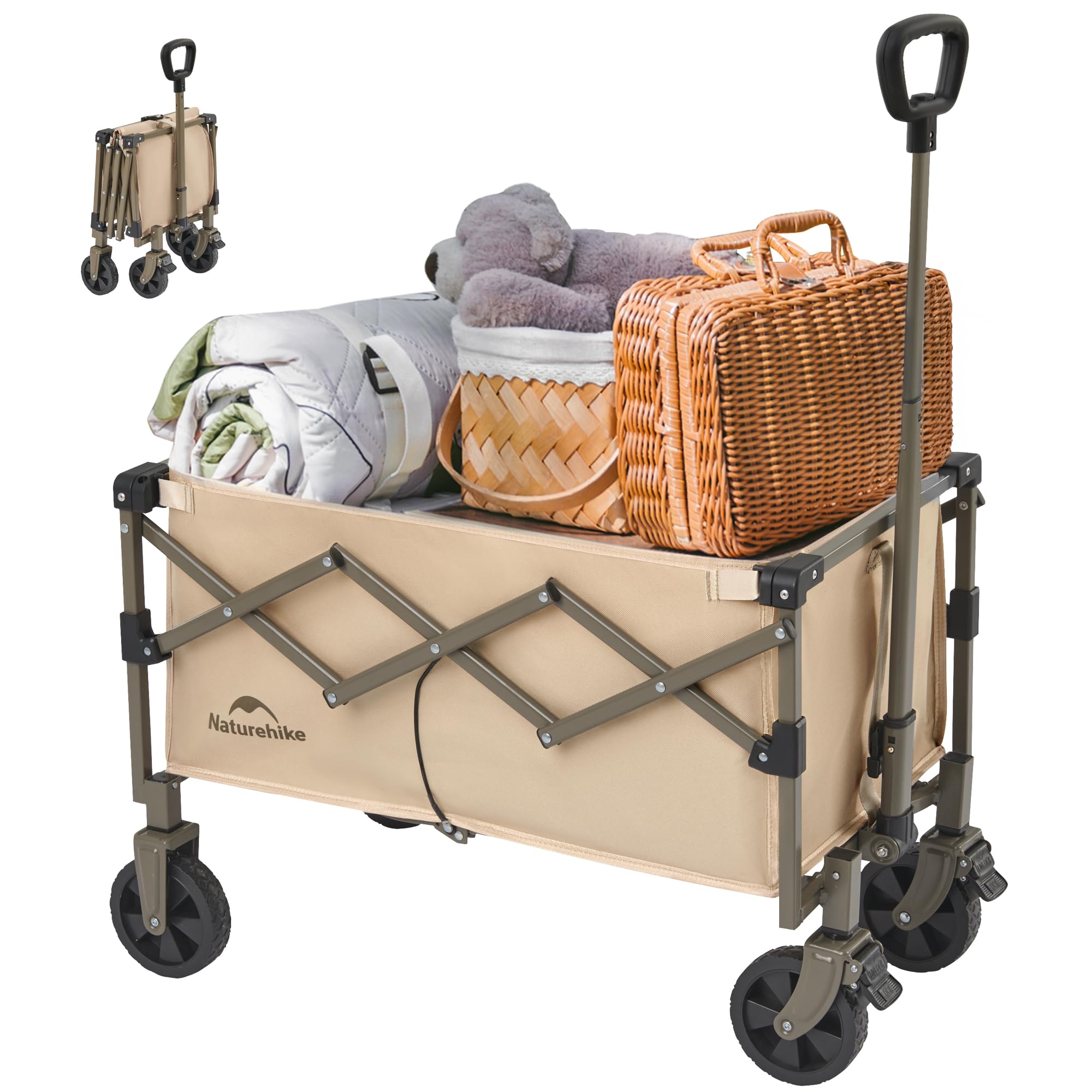 Naturehike Bollerwagen Faltbar 130L 120KG Tragkraft zusammen