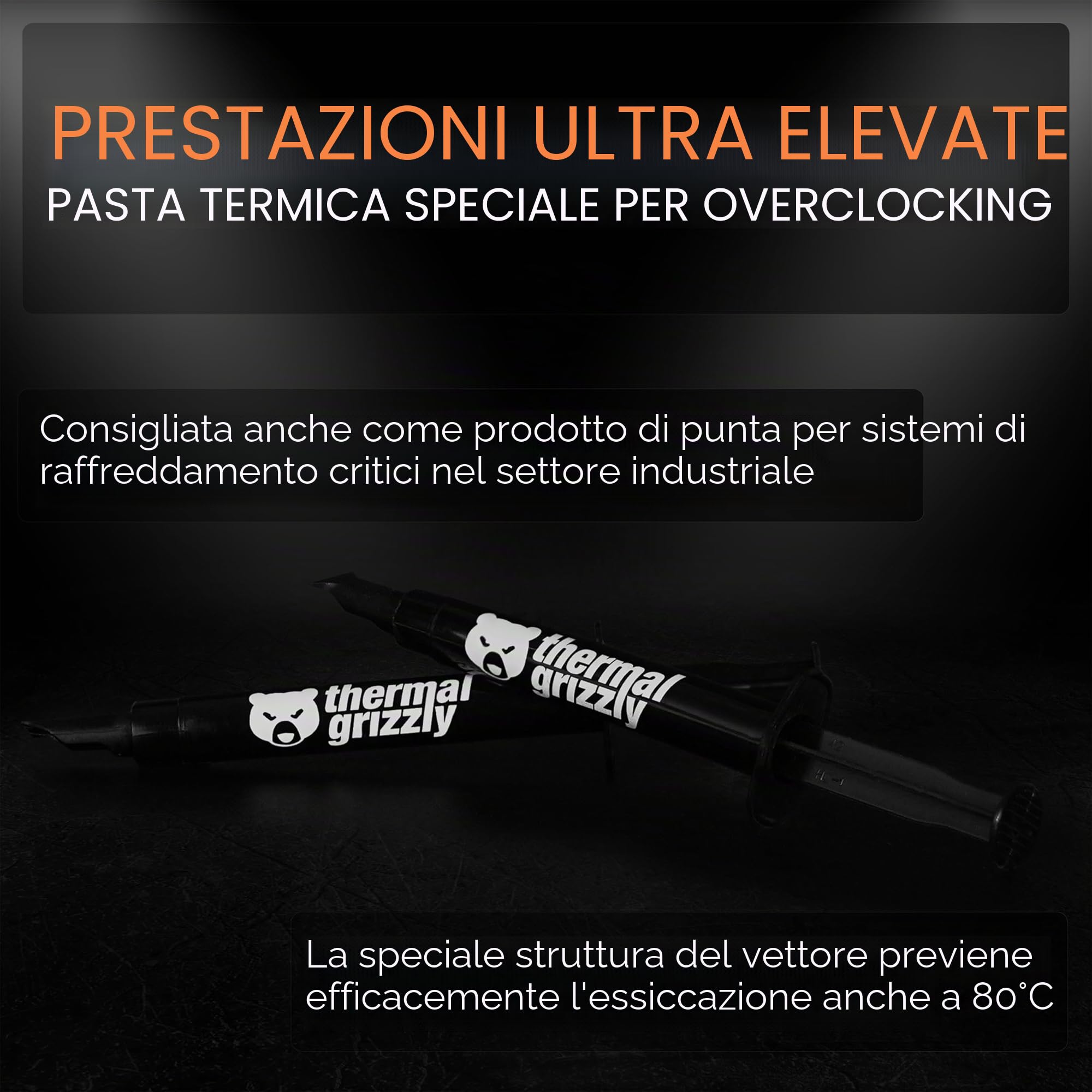 Thermal Grizzly Kryonaut termico 12.5W/M, K 5.5g composto del dissipatore di calore, dissipatore di calore composti termici (5.5g-250 350°C)