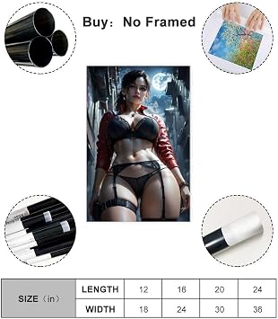 AI Sexy Girl, Sexy Lingerie, Long-haired Beauty, Bikini 2 Canvas Poster Wall Art Decor Print Picture Paintings for Living Room Bedroom Decoration Unframe: 24x36inch(60x90cm)