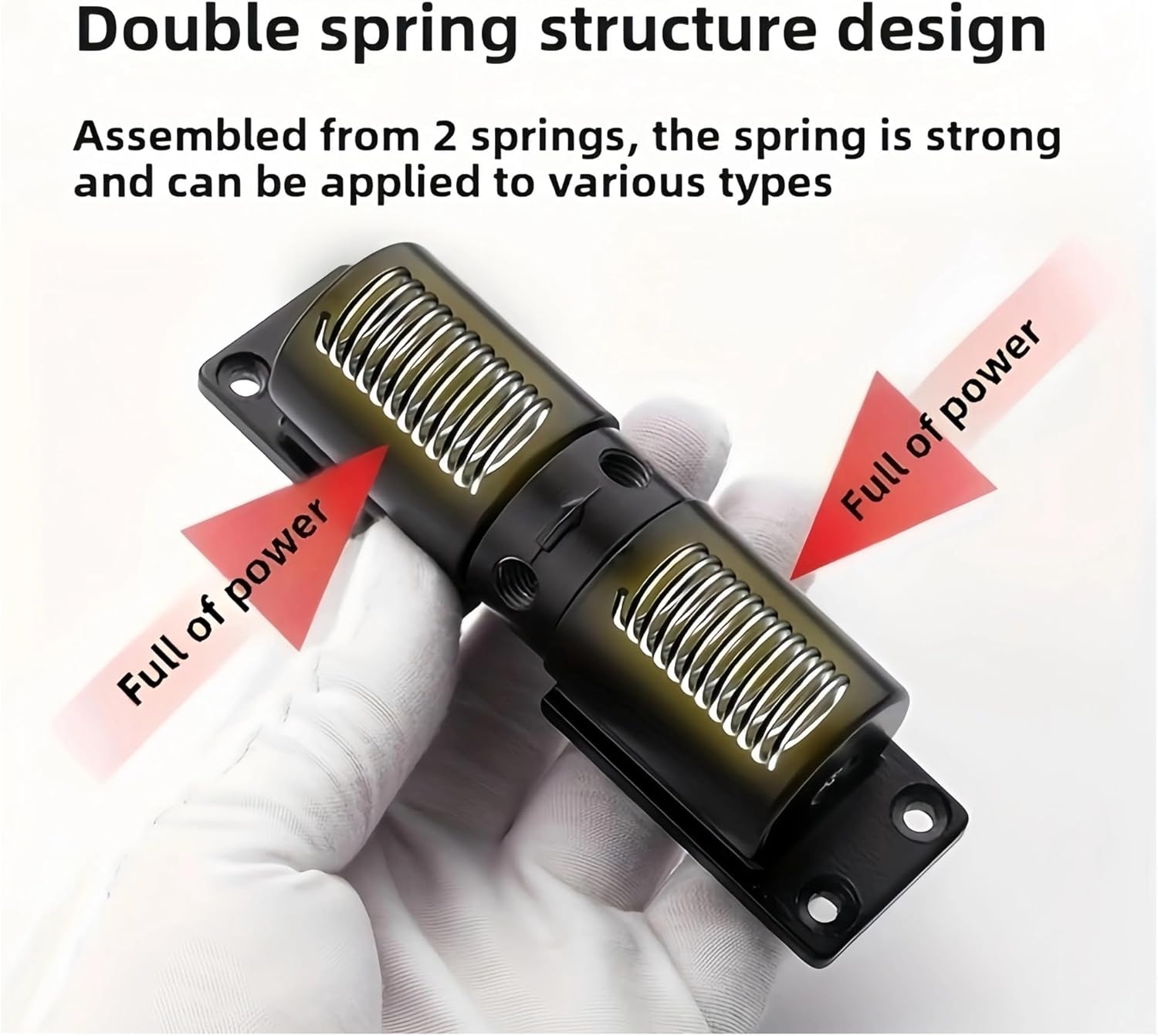 Automatic Door Closer Adjustable Heavy Duty Safety Spring Silenciar Durable Convert Hinged Interior Exterior(White B)