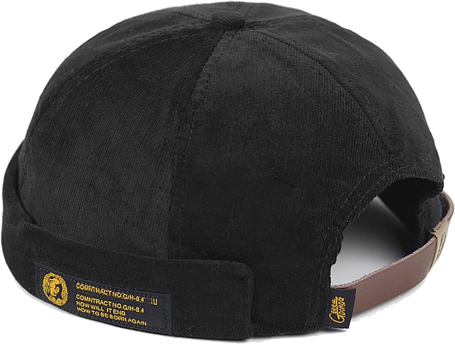 Men Corduroy Brimless Hats Docker Cap Sailor Cap Worker Hat Rolled Cuff Retro Beanie Hat