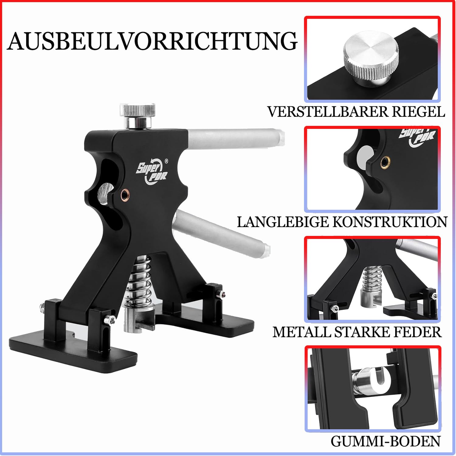Auto Dellen Ausbeulwerkzeug Set Aufgerüstete 2 in 1 Gleithammer mit Gewinde,USB LED Wiederaufladbare Gefütterte Dellenplatte, Ausbeulwerkzeug Set Für Schäden durch Große Kleine Dellen,Hagelschäden