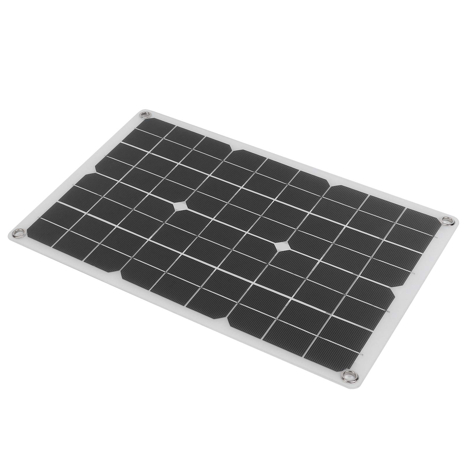 Keenso Pannello Solare da 50 W, Caricabatterie Ad Energia Solare Monocristallino con Doppia Uscita USB 5 V 2 A e 18 V 2,21 A, Impermeabile IP65 per la Ricarica all'Aperto di Yacht e per Auto