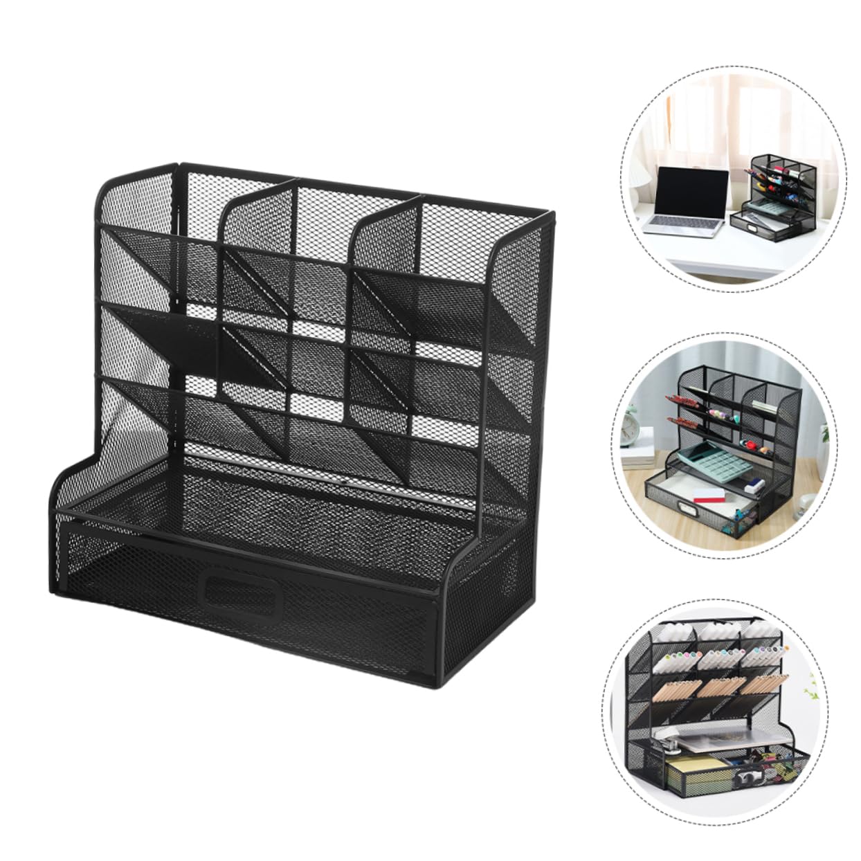 Organizzatore per Cancelleria Scatola Portaoggetti in Metallo Organizer per Penne Portapenne da Scrivania Supporto Portaoggetti Resistente e Facile da Pulire