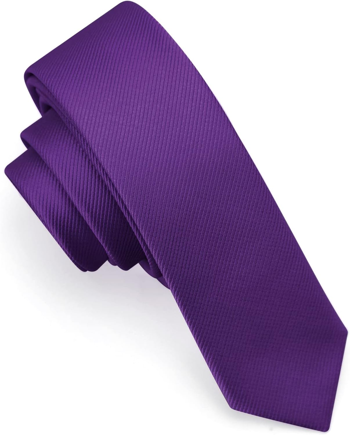 DecTwig Men's Skinny Ties Solid Color Formal Neckties 1.58" (4CM) Slim Striped Thin Black Ties For Men - Image 4