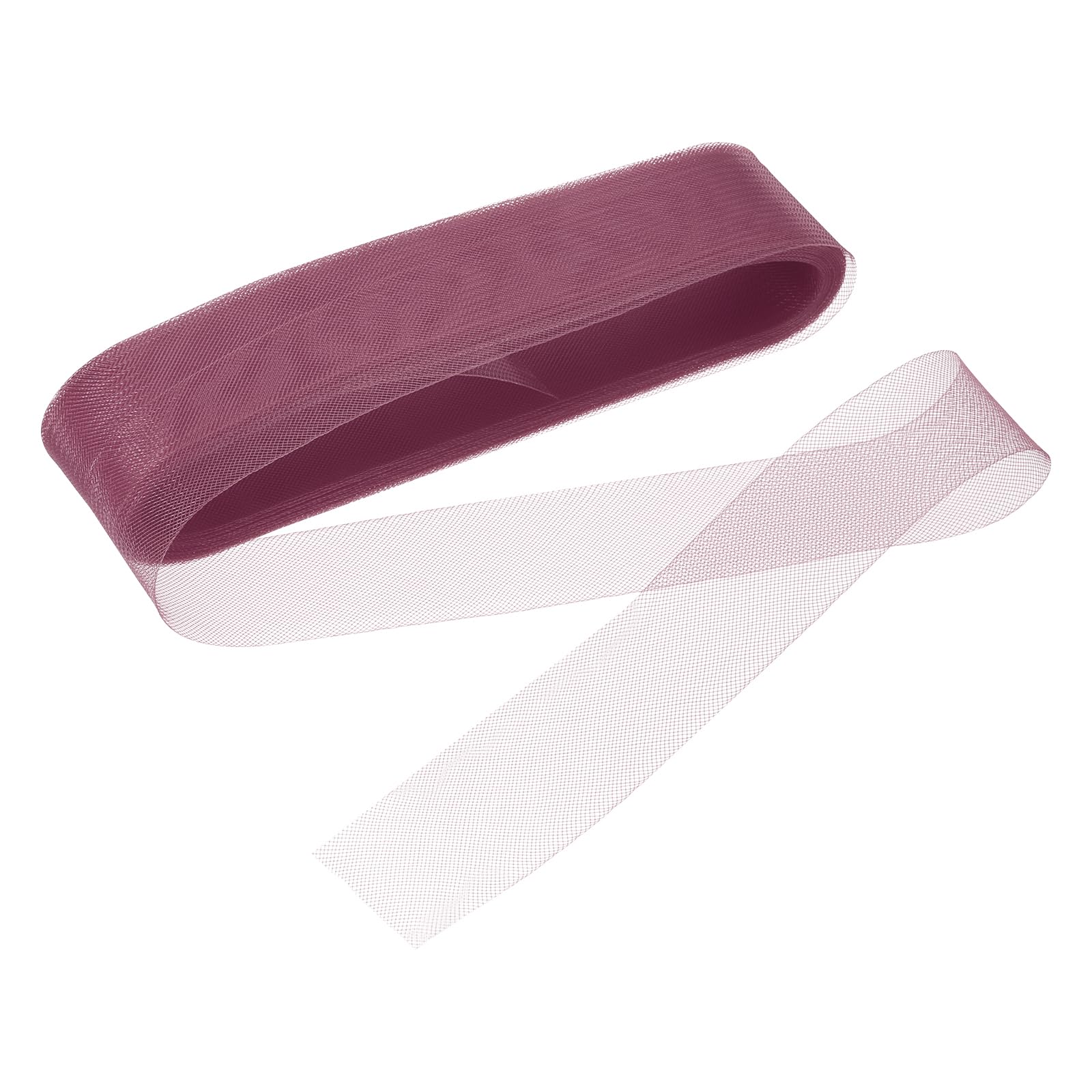 QUARKZMAN 25 Iarde Treccia di Crine Rigido Larga 2 Pollici per Disossamento in Poliestere, Cucito, Abito da Sposa, Ballo, Accessori per Abiti Formali, Rosso Scuro