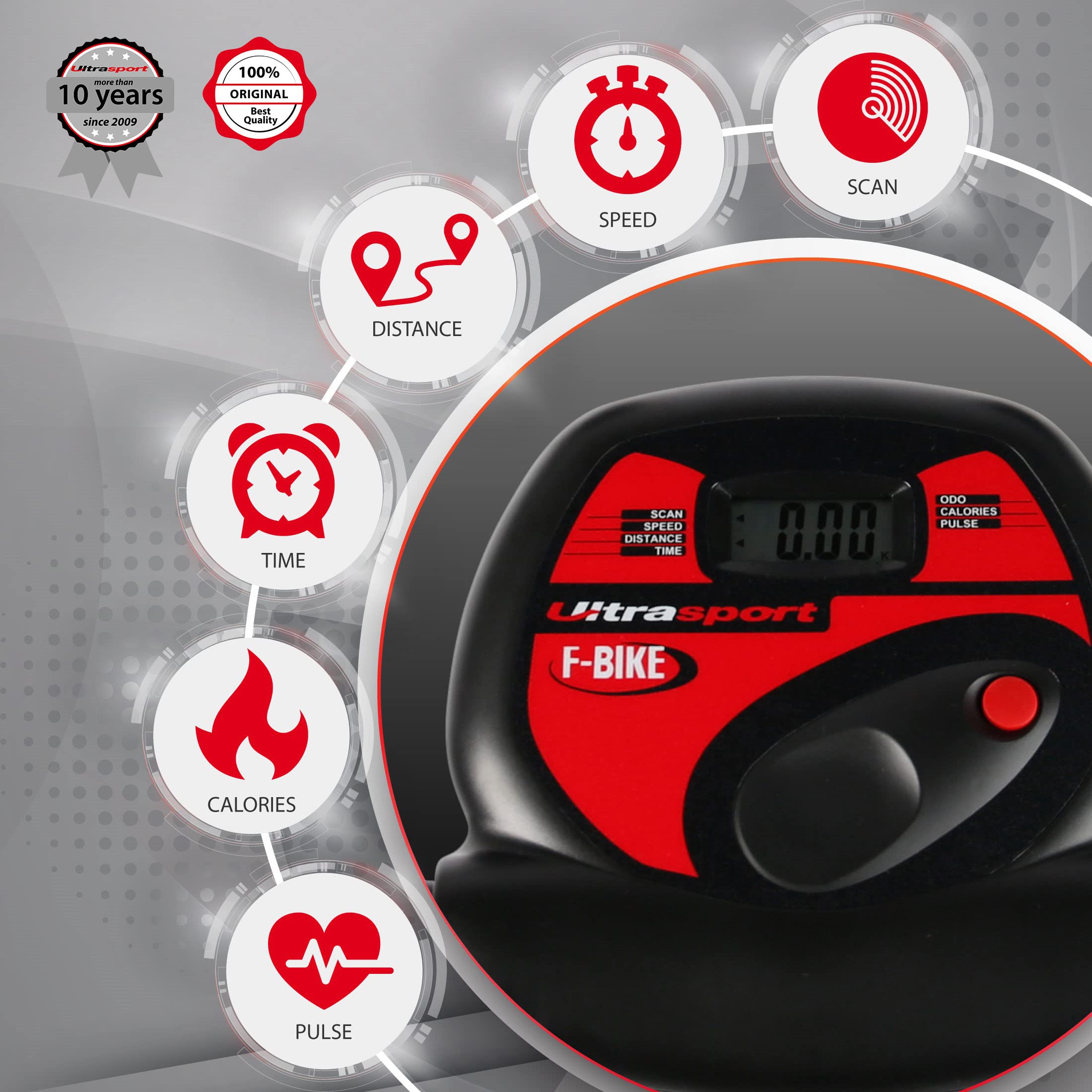 Buy Ultrasport FBike, bicycle trainer home trainer foldable home trainer LCD display, opt hand