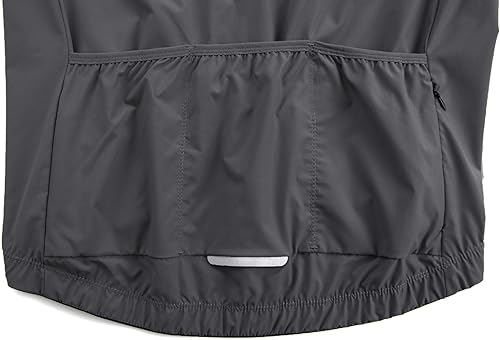 Miniatura 7 de Chaqueta de ciclismo para hombre, ultraligera, 4 bolsillos, resistente al viento, impermeable, rompevientos, doble cremallera abierta