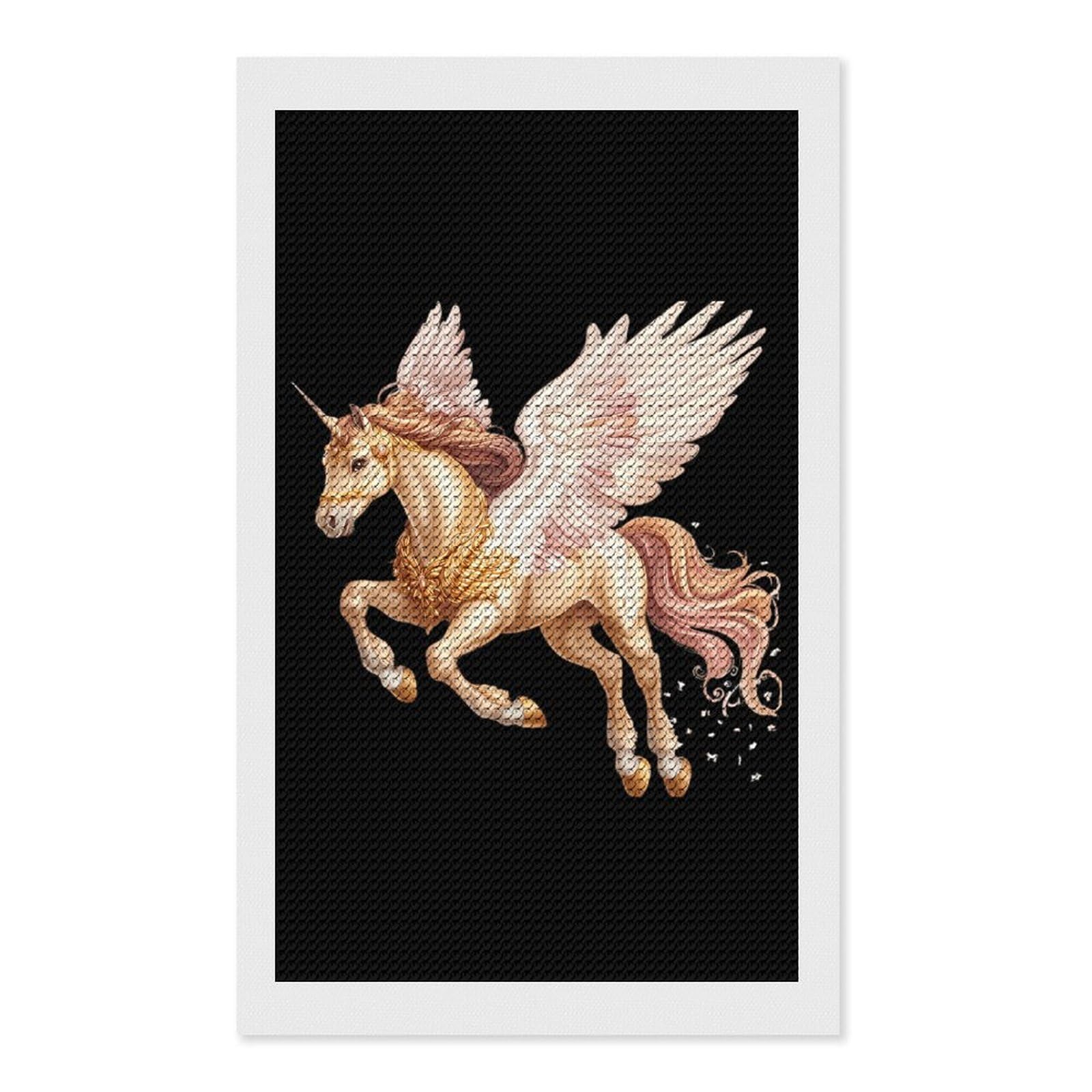 Nclqvjxzkhw Style A Horse With Wings Diamond Art Painting For Adult Round Diamonds Pictures Arts Crafts Home Wall Decor 12"X20"