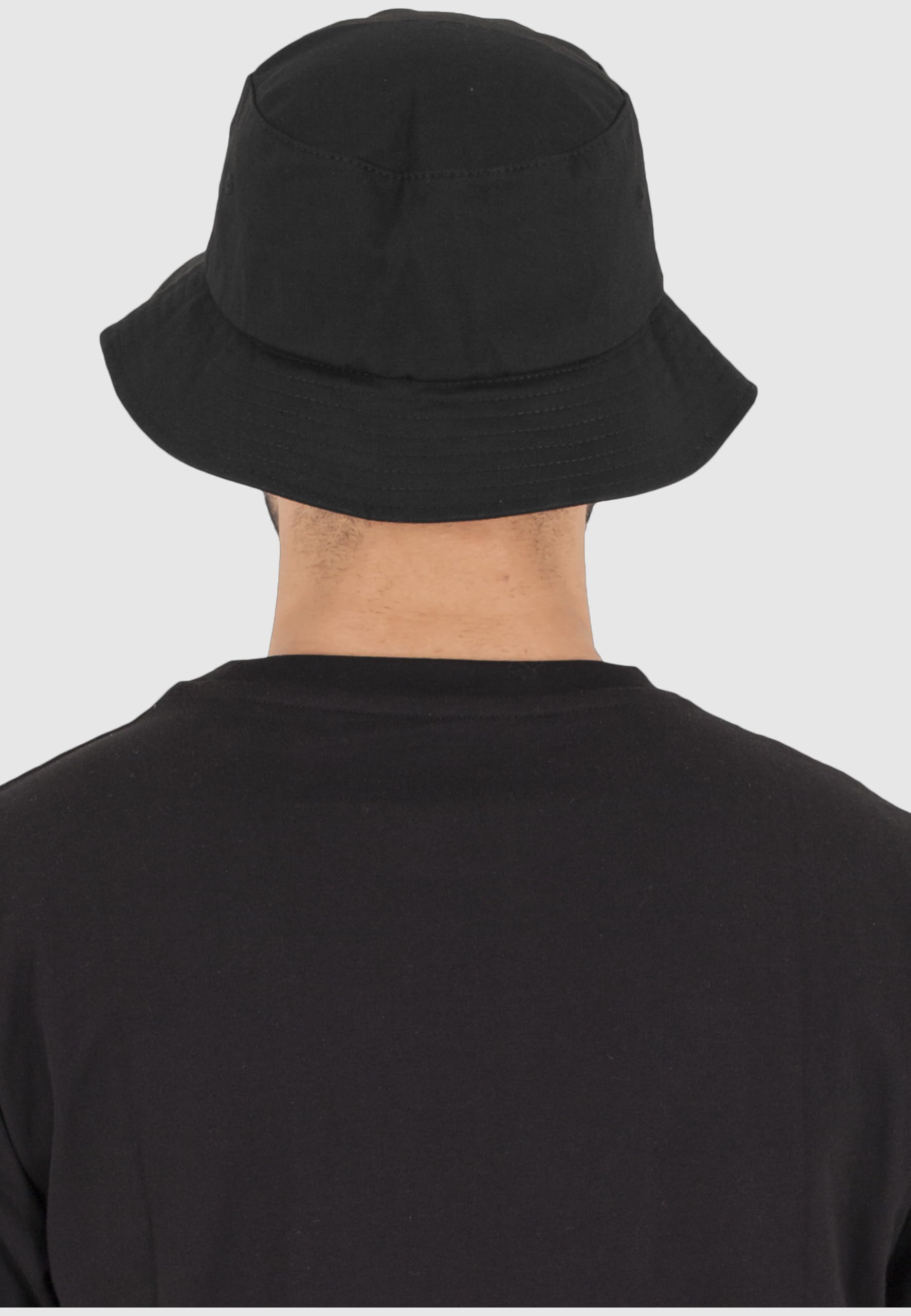 Flexfit Cotton Twill Bucket Hat Unisex Kapelusz Wędkarski, Czarny