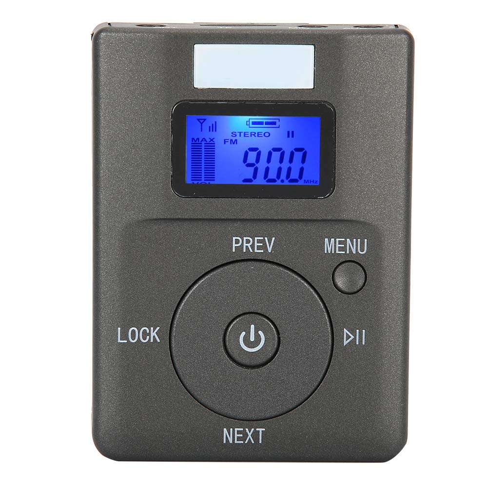 Socobeta Mini Adaptador de Audio Transmisor inalámbrico portátil Adaptador de transmisión de Radio estéreo con función de retroiluminación de Antena Pantalla LCD Puertos auxiliares de 3,5 mm