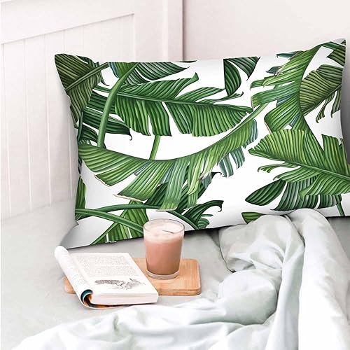 Miniatura 6 de Funda de almohada con hojas de palma, jungla densa, funda de cojín decorativa para el hogar, rectangular, 20 x 30 pulgadas, fundas de almohada