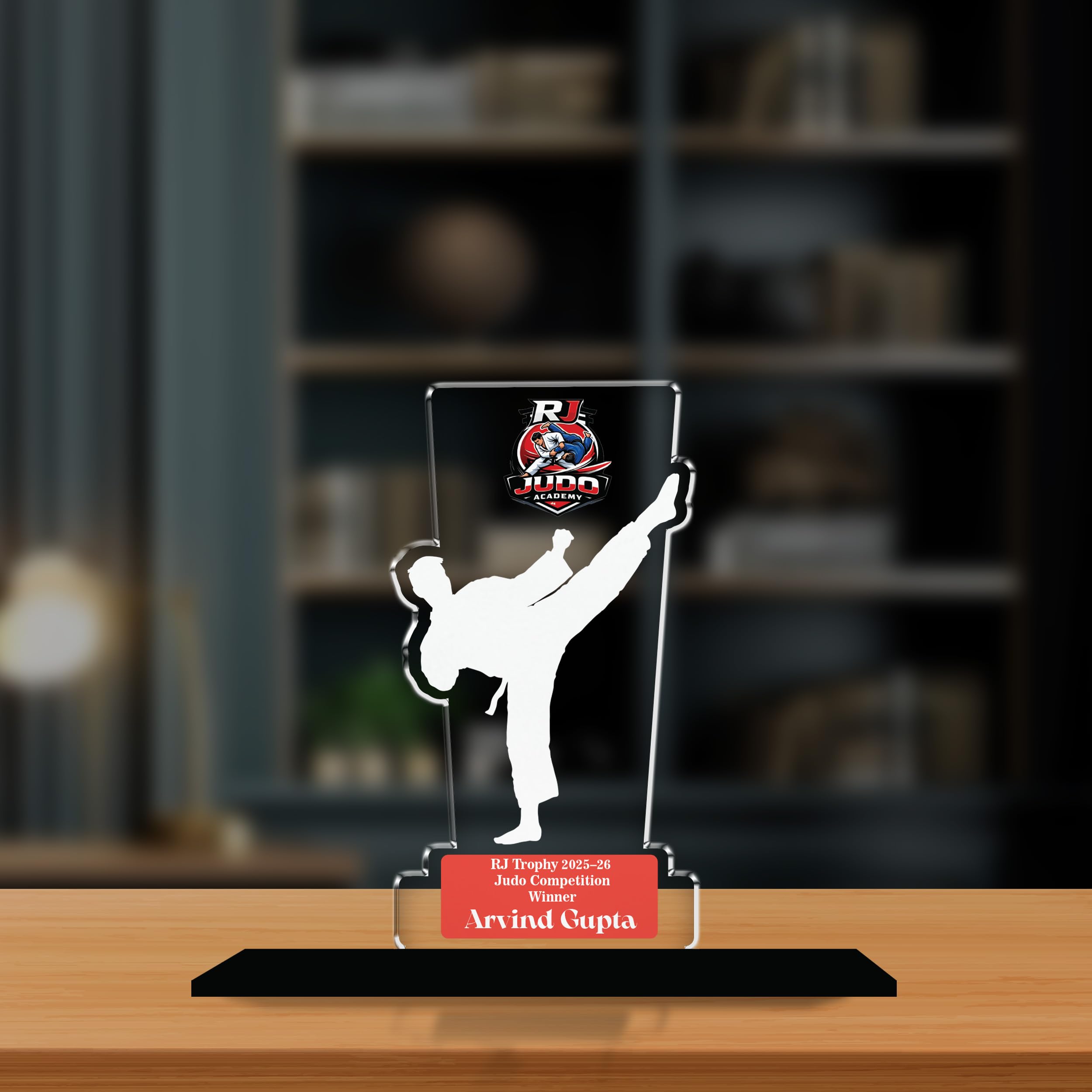 Gift Me Bazar Personalized Judo Competition Winner Award Trophy for Academies & Tournaments | Sports Acrylic Trophy for Judo Player & Karate (Design 2)-picture-19