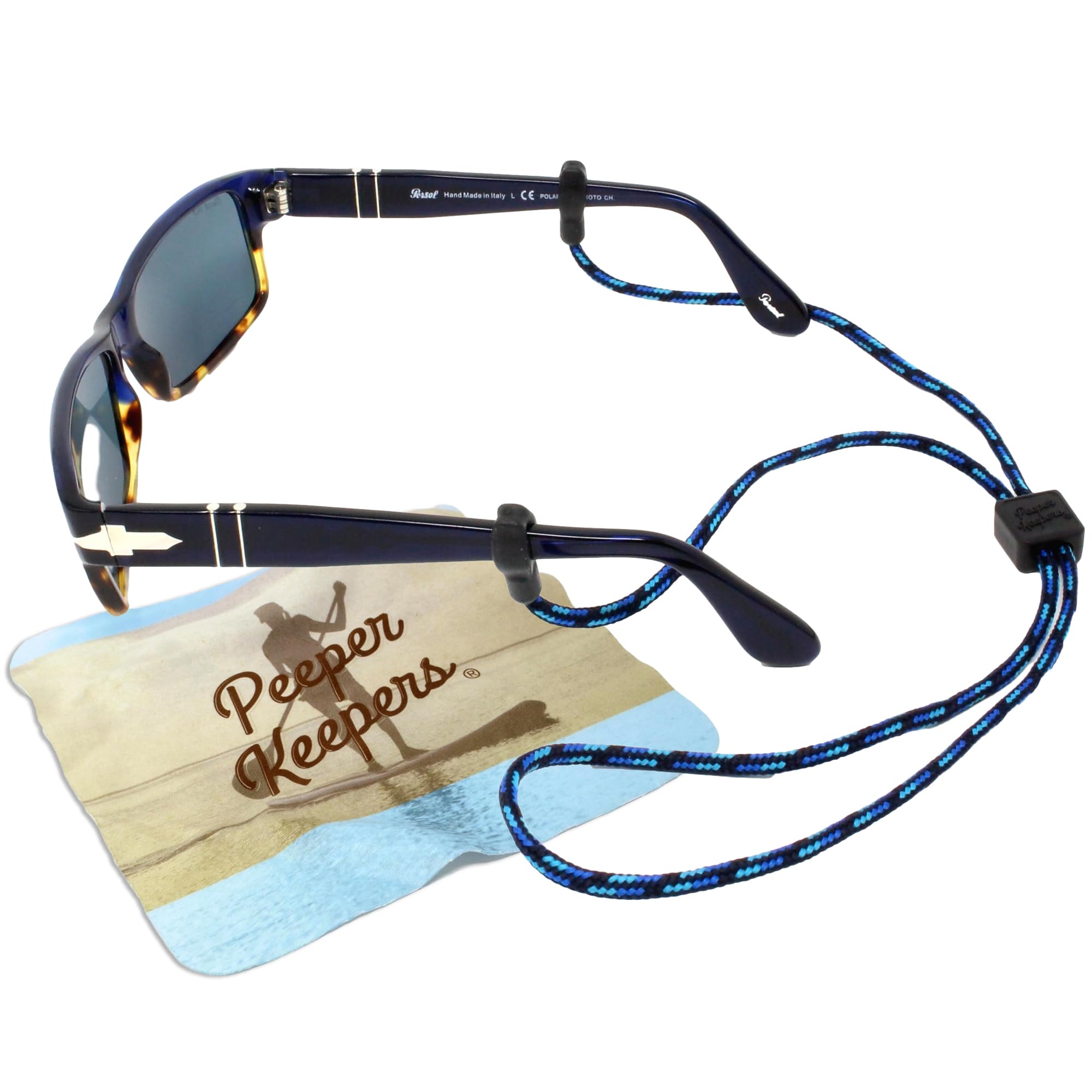 Eyeglass Retainer &amp; Sunglass Holder Supercord Adjustable w/Microfiber Cloth