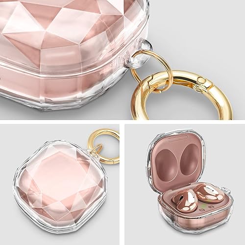 Miniatura 4 de Funda protectora para Samsung Galaxy Buds 2 (2021)  Galaxy Buds Pro  Galaxy Buds Live (2020) con mosquetón llavero policarbonato duro a prueba de