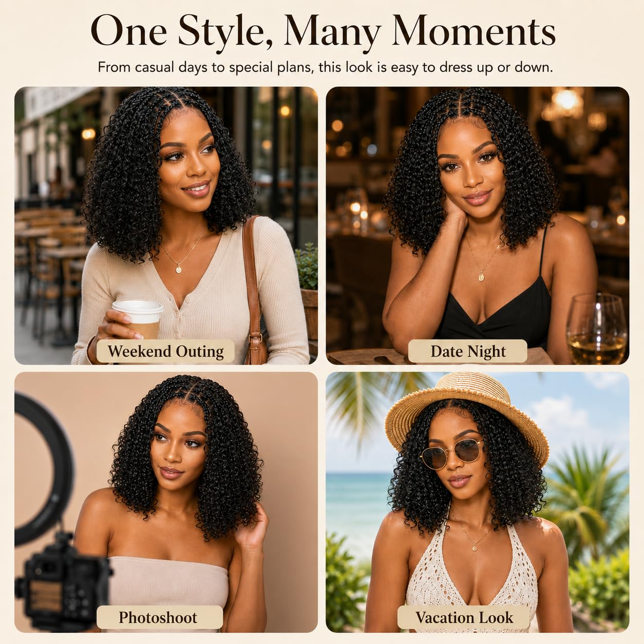More Beautiful 12" Boho Box Braided Wigs for Black Women,13x4 HD Lace Front Synthetic Hair
