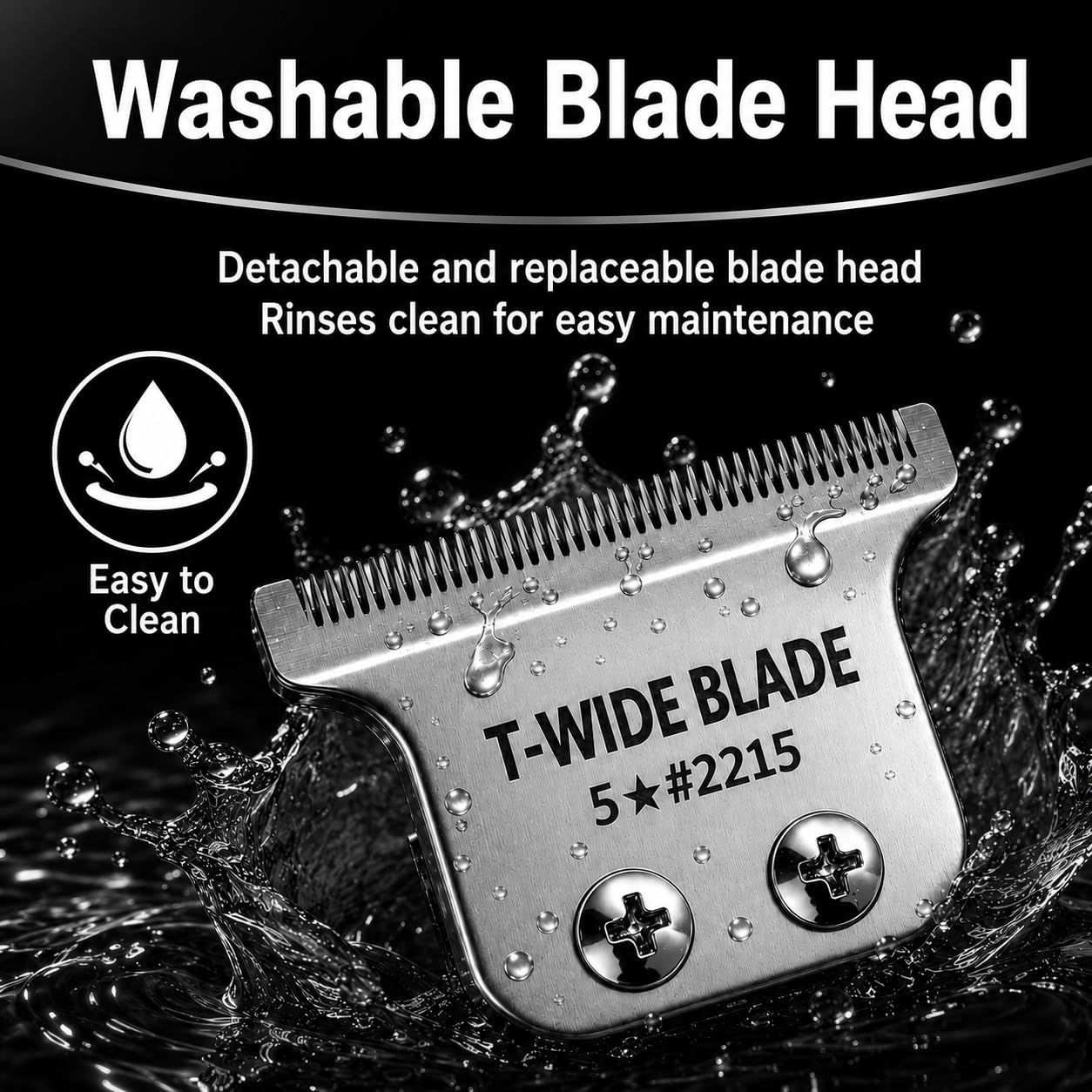 Cuchillas T-Wide de Repuesto Compatibles con las Cortadoras Wahl 5-Star Detailer – 0,4 mm, Zero-Gap (Plata – Paquete de 2)