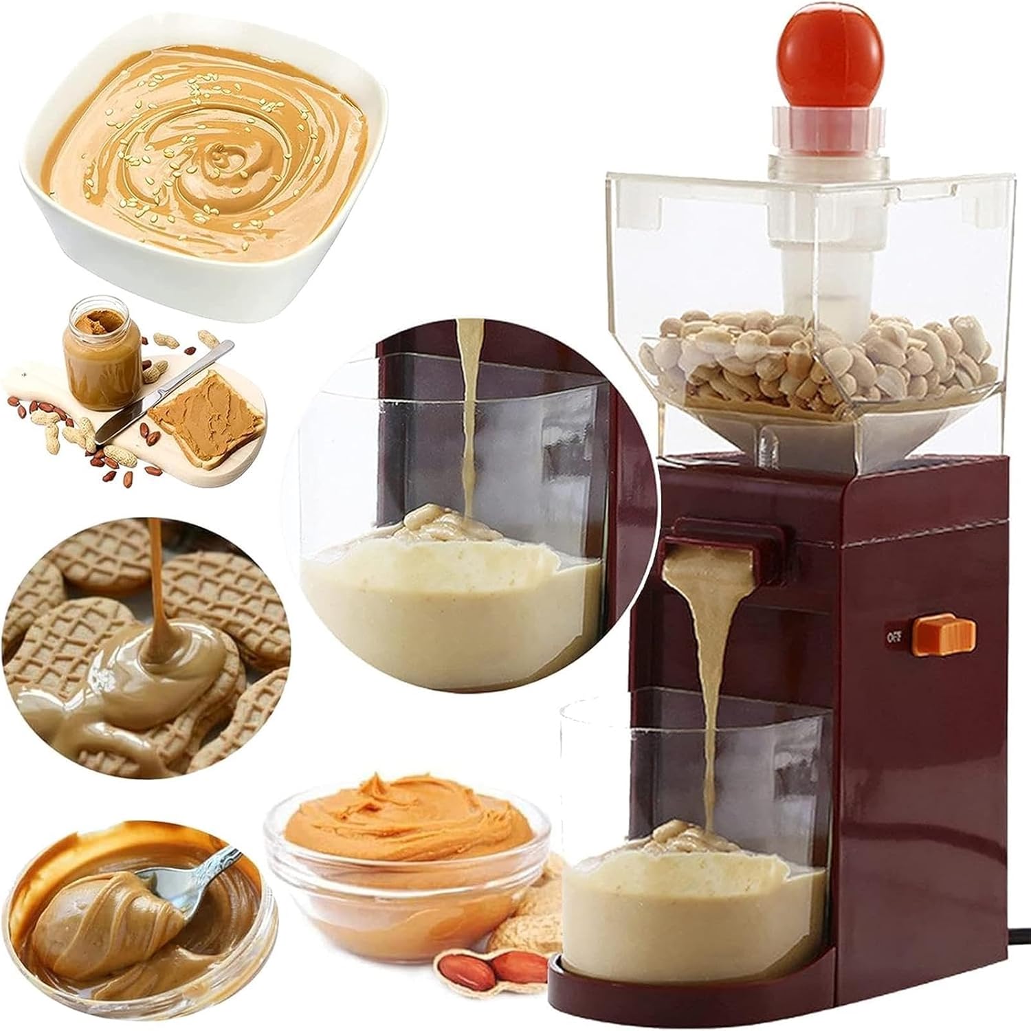 Electric Peanut Butter Maker Machine, 500ml Small Portable Nut Butter Grinder, Easy To Clean, for Almond, Coffee, Cashew, Walnut, Pumpkin Seed, Sunflower Seed