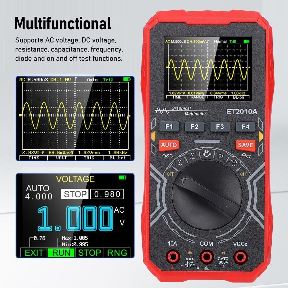 ET2010A Multimetro Oscilloscopio Portatile Con 10A 250V Fusibili AC DC Tensione Corrente Capacitanza Test