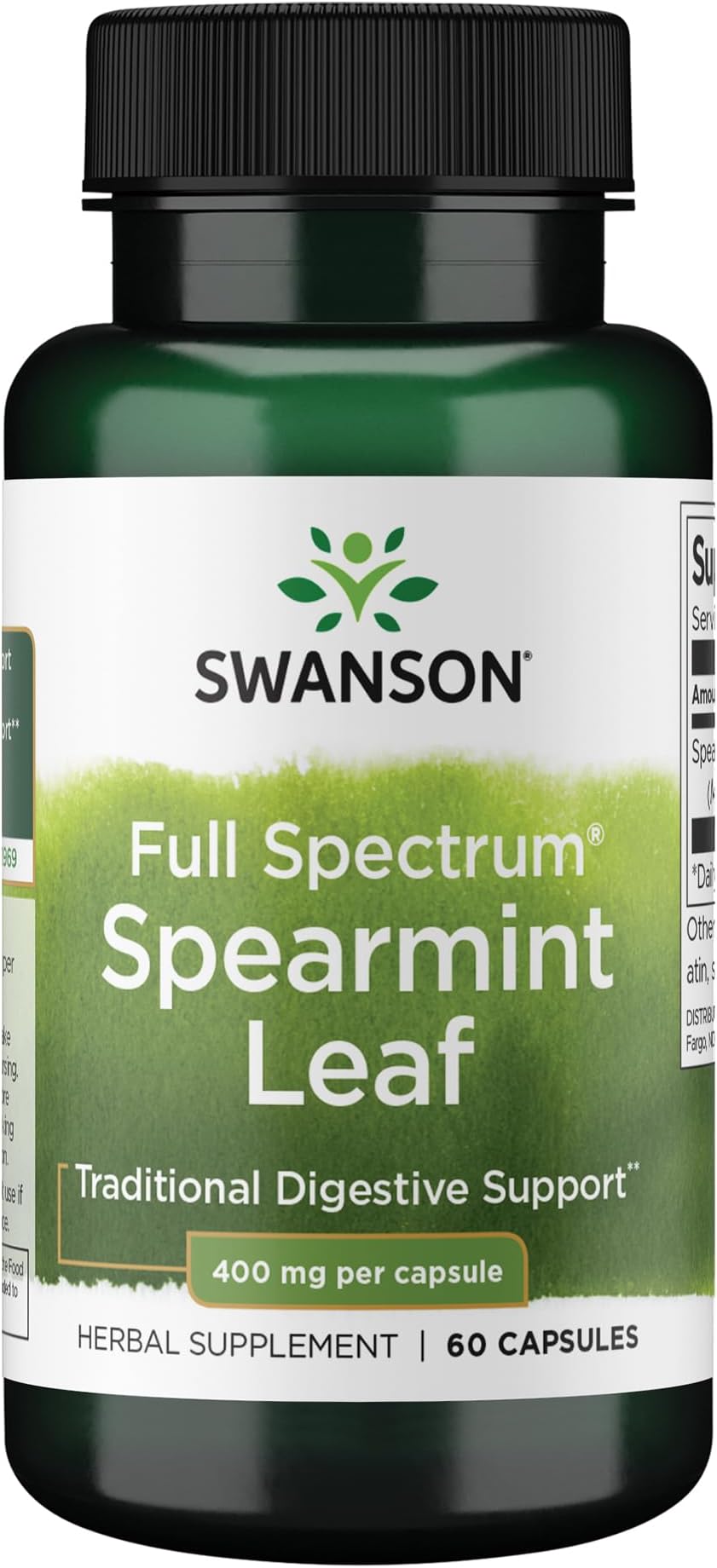 Swanson 〔スワンソン〕 スペアミント リーフ (Mentha Spicata) - フルスペクトラム ハーブ サプリメント - 健康とウェルネスをサポートする天然フォーミュラ - (60 カプセル、各 400 mg)