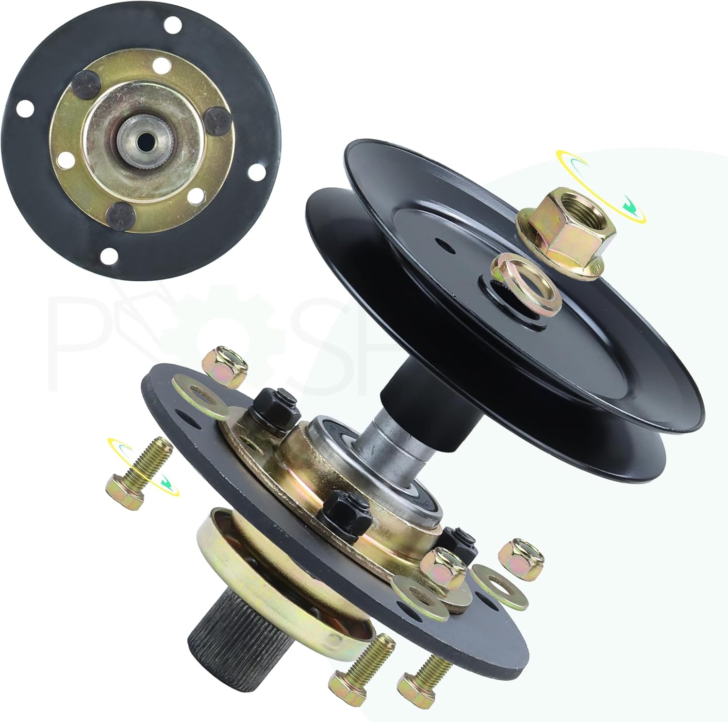 2 Pack 753-05319 Spindle Assembly with 756-0486 Pulley Replaces MTD 717-0906A Spindle Replacement Kit, Spindle Kit 753-05319, 717-0906 917-0906A 717 0906 753 05319 for MTD Tractors